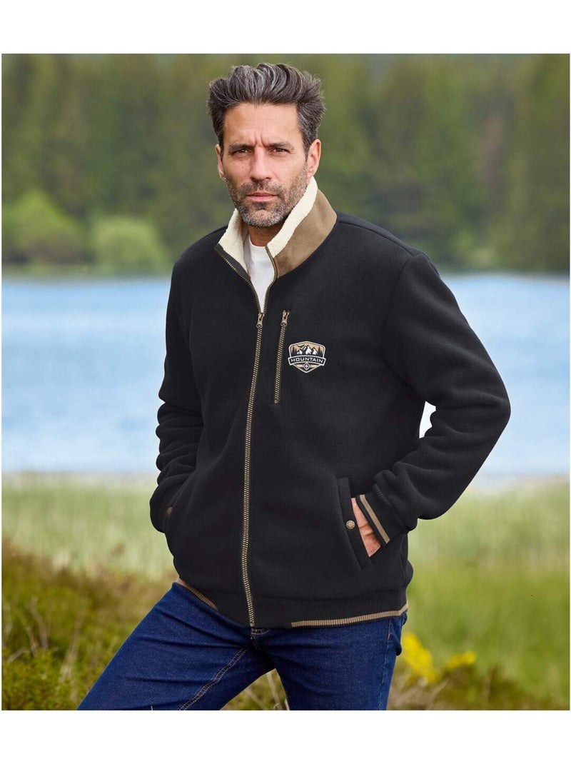 Blouson polaire doublé sherpa   - atlas for men Noir - Kiabi