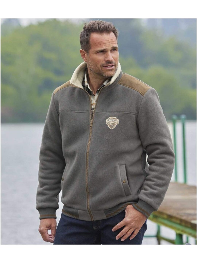 Blouson Polaire Doublé Sherpa Mountain  - ATLAS FOR MEN Gris - Kiabi