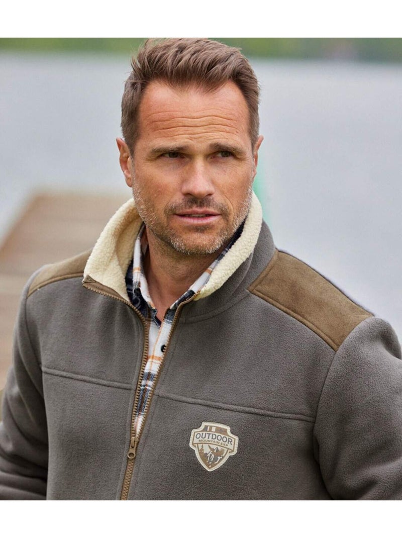 Blouson Polaire Doublé Sherpa Mountain  - ATLAS FOR MEN Gris - Kiabi