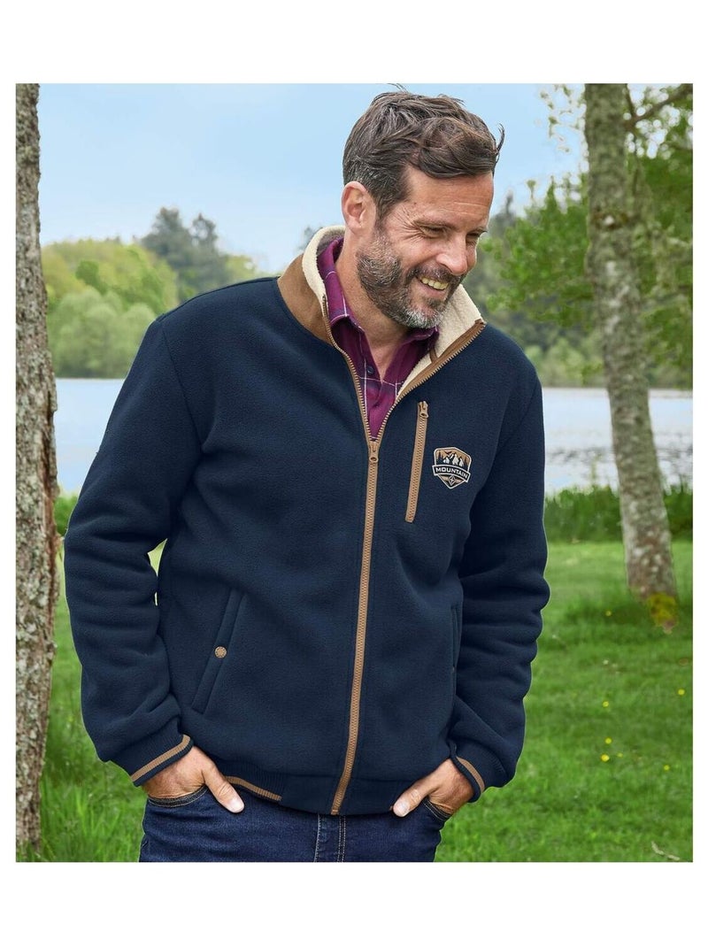 Blouson Polaire et Sherpa Mountain   - ATLAS FOR MEN Bleu marine - Kiabi