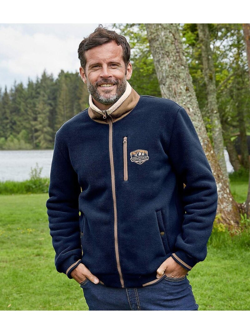 Blouson Polaire et Sherpa Mountain   - ATLAS FOR MEN Bleu marine - Kiabi