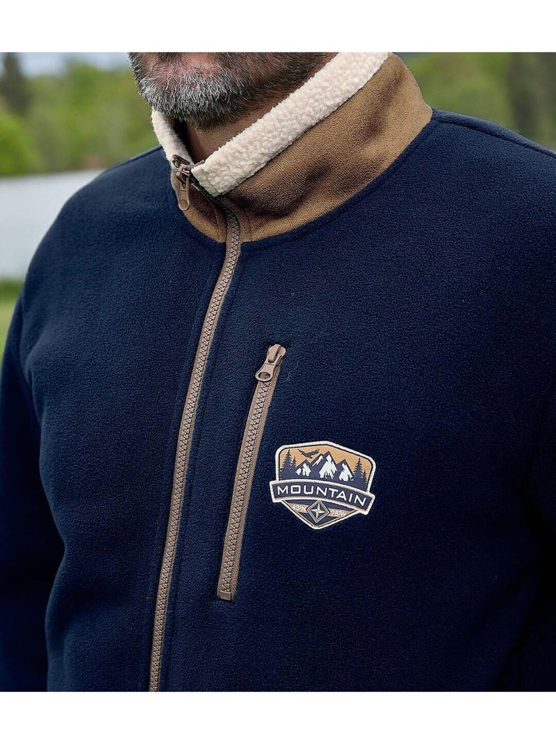 Blouson Polaire et Sherpa Mountain   - ATLAS FOR MEN Bleu marine - Kiabi