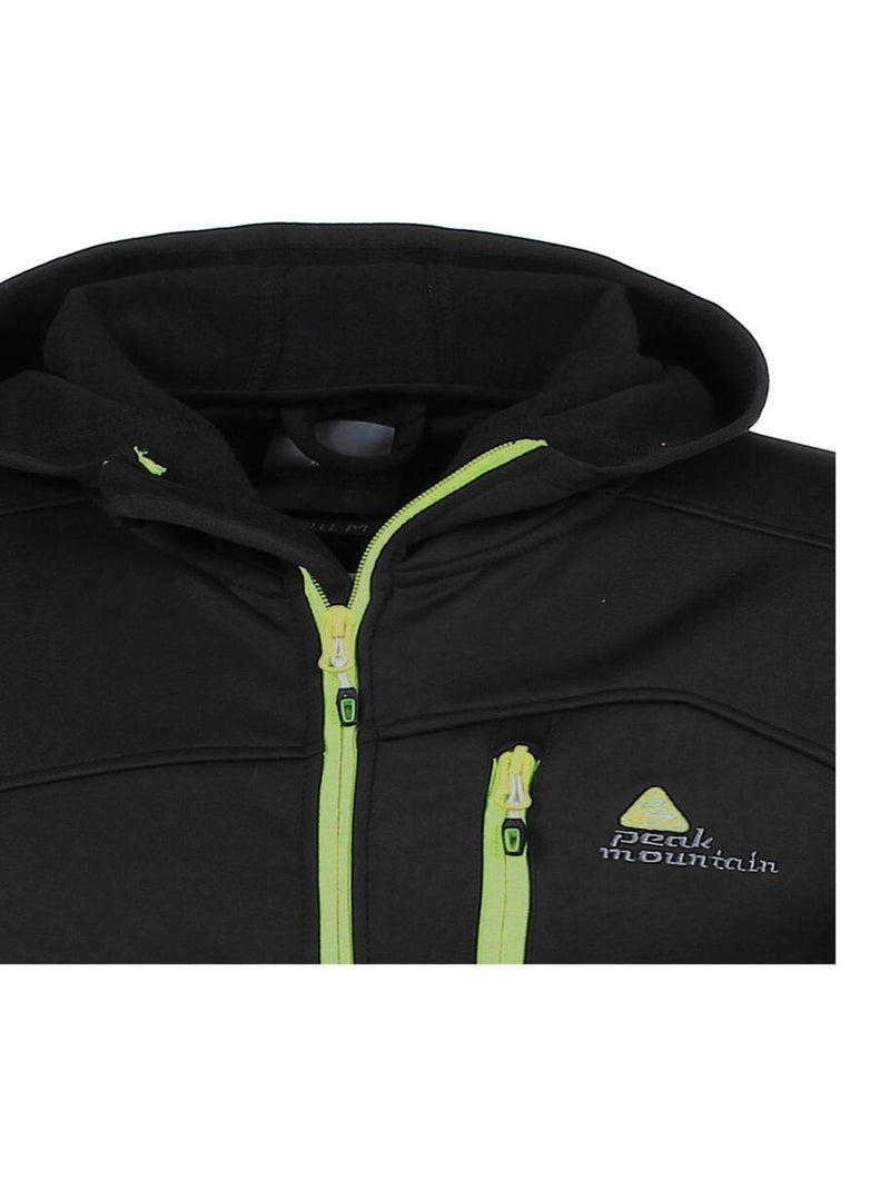 Blouson polar shell   CAMPUS - PEAK MOUNTAIN Noir Vert - Kiabi