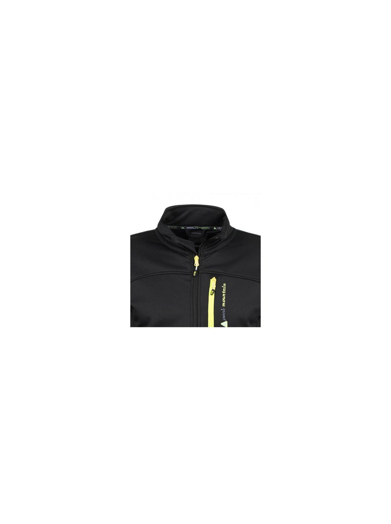 Blouson polar shell   CANTON - PEAK MOUNTAIN Noir Jaune - Kiabi