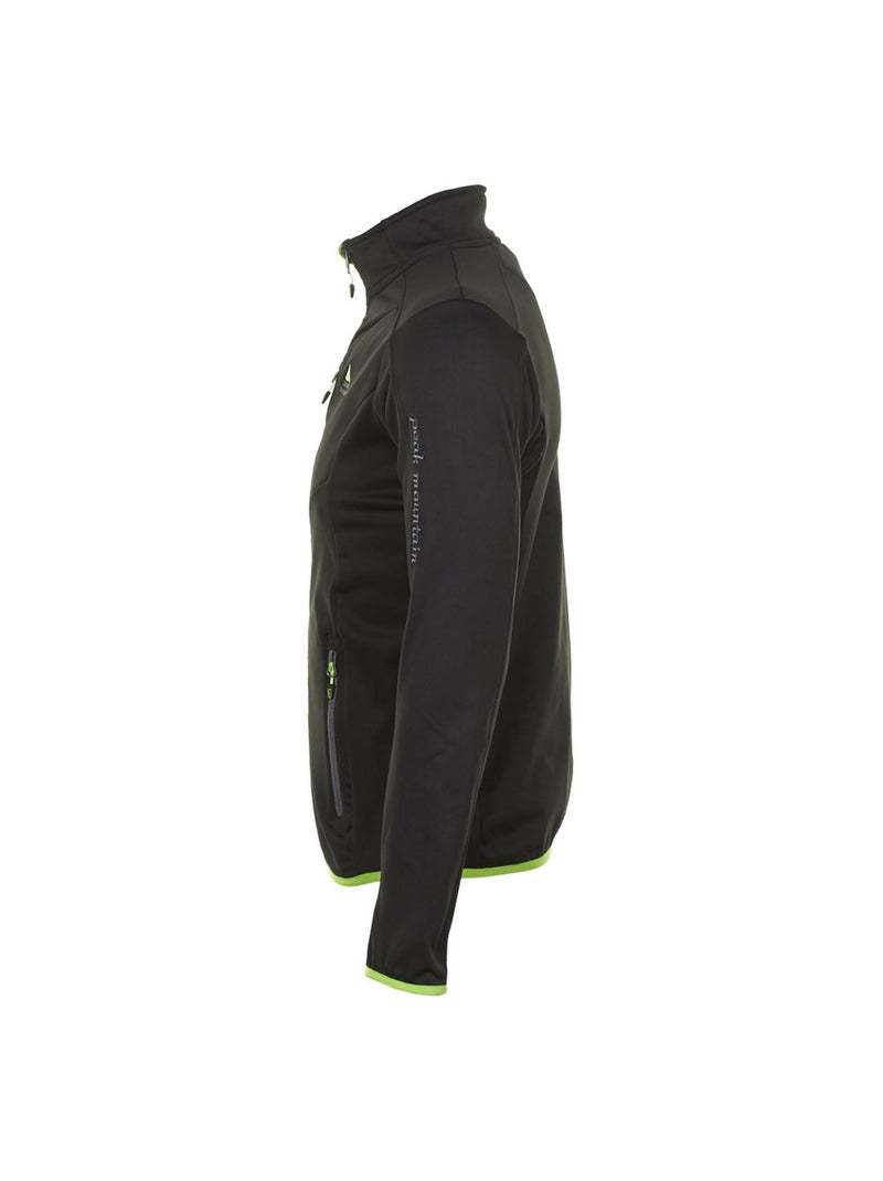 Blouson polar shell   CLIMATE - PEAK MOUNTAIN Noir Vert - Kiabi