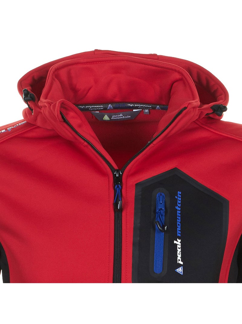 Blouson polar shell   CRISTOL - PEAK MOUNTAIN Rouge - Kiabi
