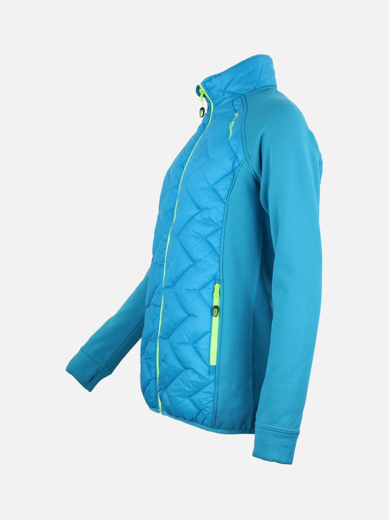 Blouson polarshell bimatière   ACER - PEAK MOUNTAIN Bleu turquoise - Kiabi