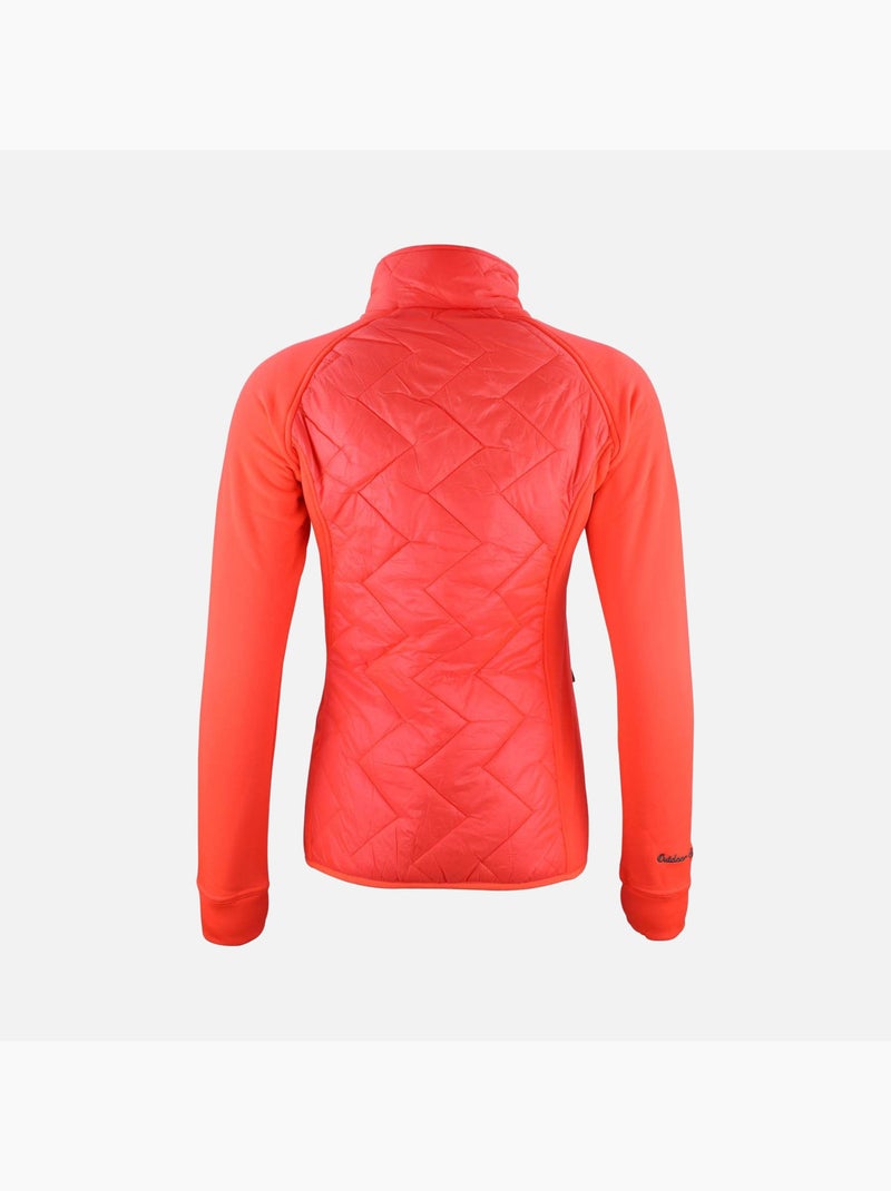 Blouson polarshell bimatière   ACER - PEAK MOUNTAIN Orange corail - Kiabi