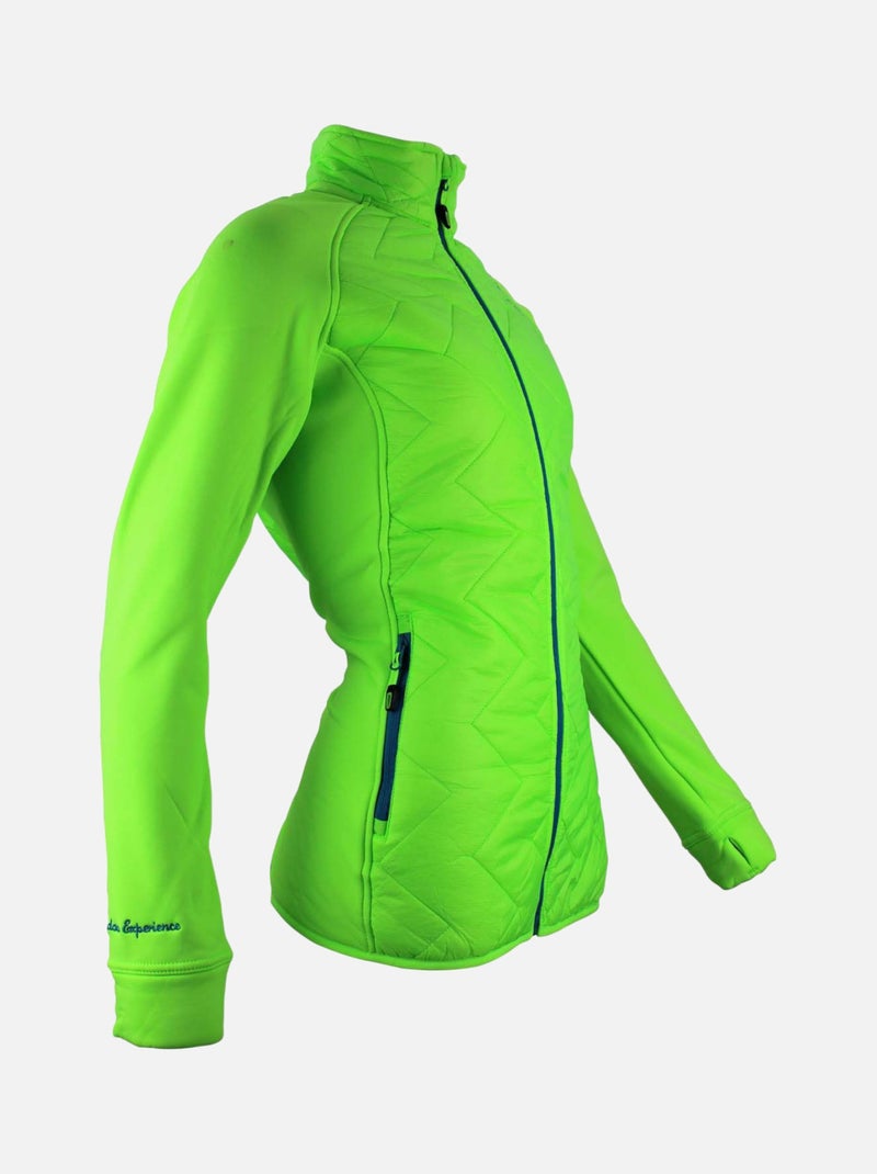 Blouson polarshell bimatière   ACER - PEAK MOUNTAIN Vert anis - Kiabi