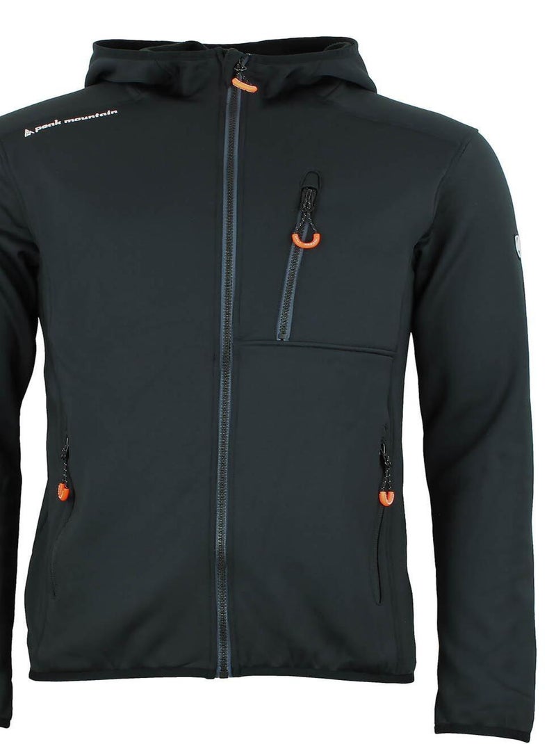 Blouson polarshell   CAMPO - PEAK MOUNTAIN Noir Orange - Kiabi