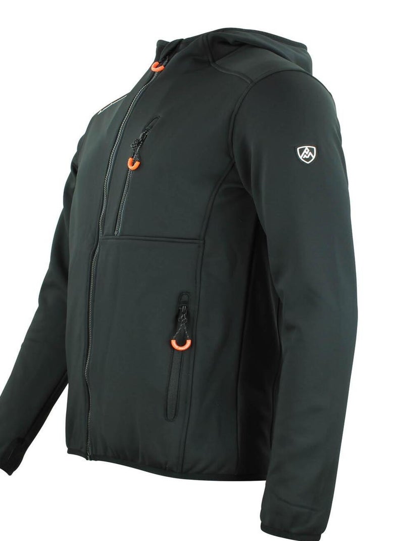 Blouson polarshell   CAMPO - PEAK MOUNTAIN Noir Orange - Kiabi