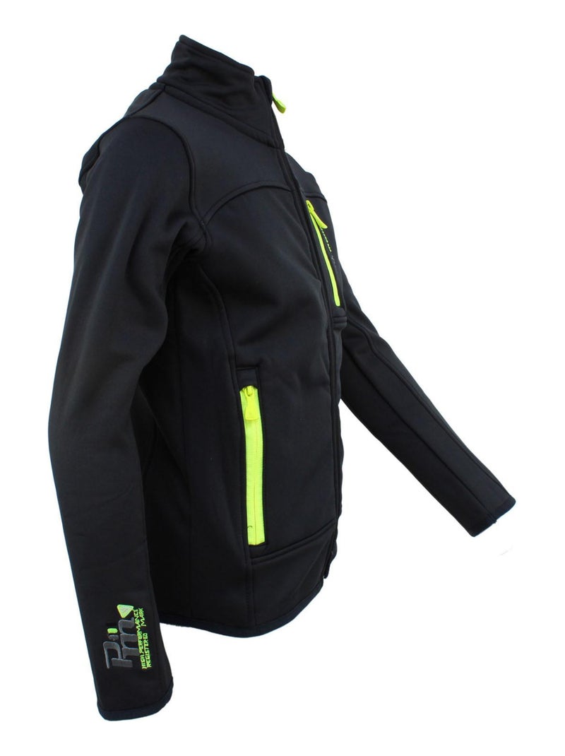 Blouson polarshell garçon ECANTON - PEAK MOUNTAIN Noir Jaune - Kiabi