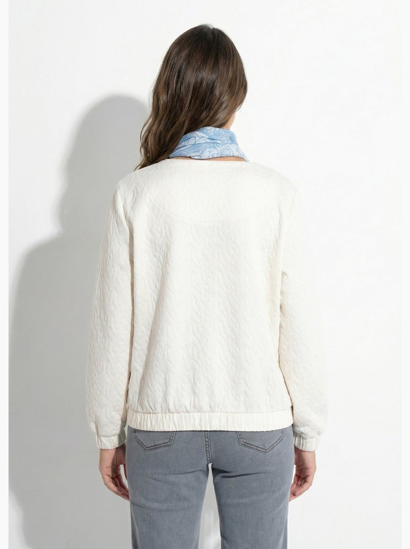 Blouson pressionné effet matelassé - Afibel Ecru - Kiabi