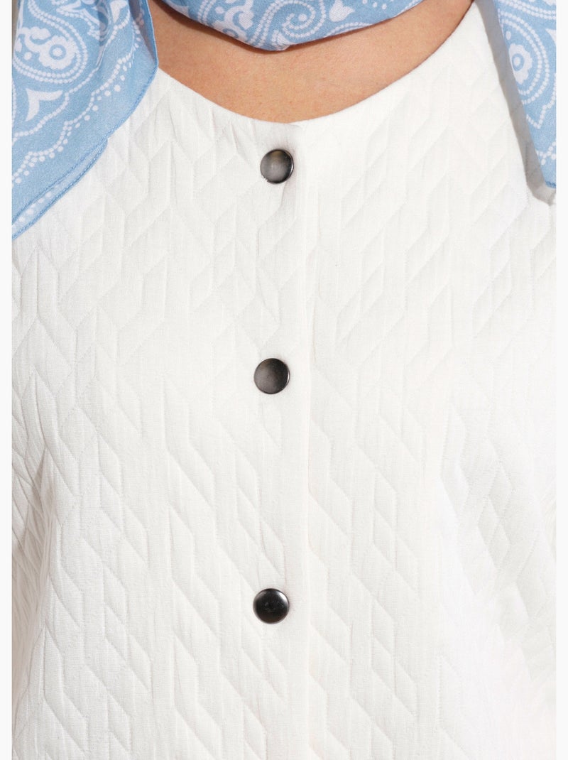 Blouson pressionné effet matelassé - Afibel Ecru - Kiabi