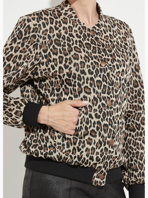 Blouson pressionné imprimé peau de bête esprit bomber - Afibel - Kiabi