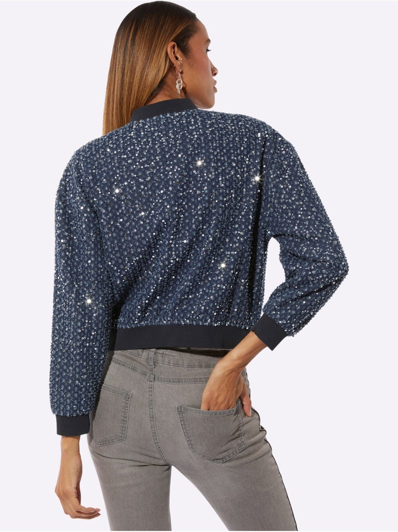 Blouson pur coton - taille standard - helline Bleu foncé - Kiabi