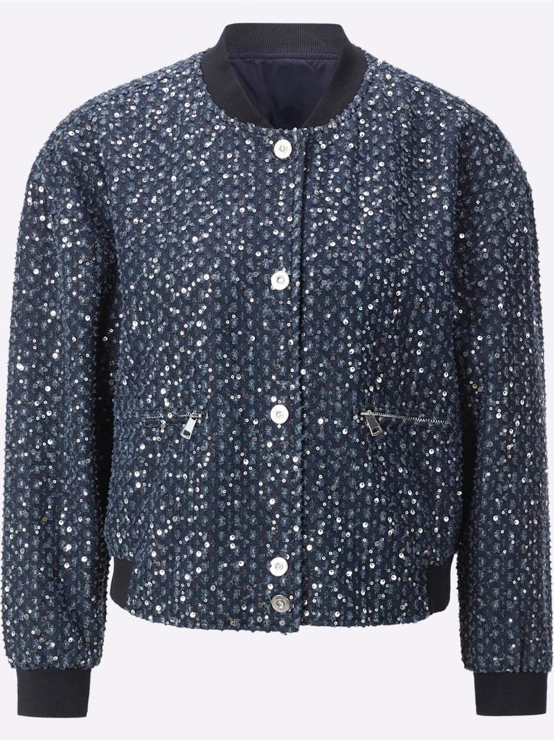 Blouson pur coton - taille standard - helline Bleu foncé - Kiabi