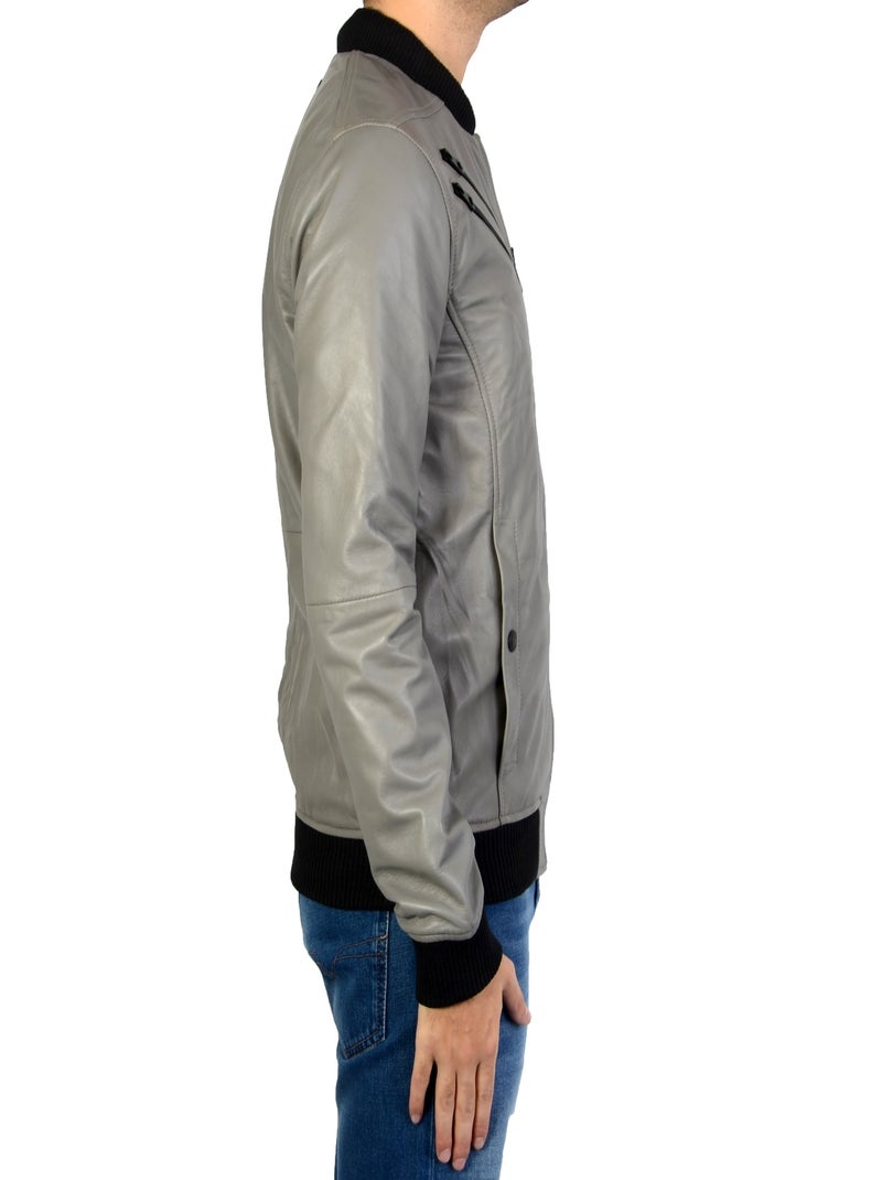 Blouson Redskins Cuir Costa Palerme Gris - Kiabi