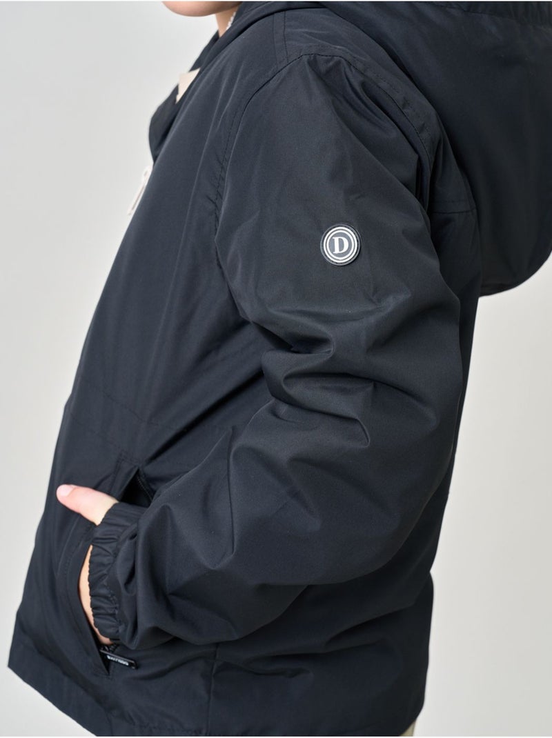 Blouson regular garçon doublé en sherpa 'deeluxe' Noir - Kiabi