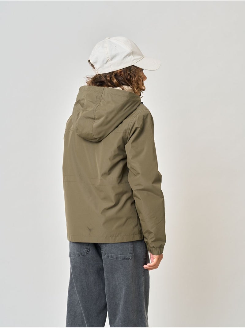 Blouson regular garçon doublé en sherpa 'deeluxe' Vert foncé - Kiabi