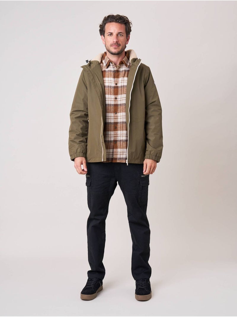 Blouson regular homme doublé en sherpa 'deeluxe' Vert foncé - Kiabi
