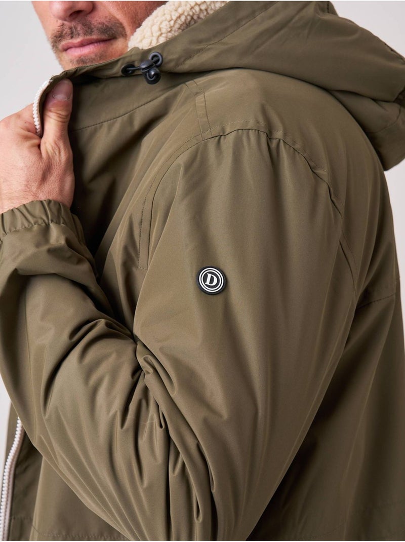 Blouson regular homme doublé en sherpa 'deeluxe' Vert foncé - Kiabi