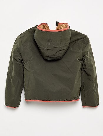 Blouson réversible avec un côté effet moutonné
