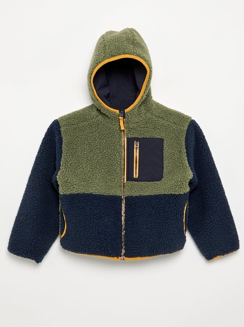 Blouson réversible avec un côté effet moutonné - Kiabi Blouson réversible avec un côté effet moutonné - Kiabi