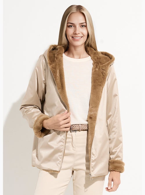 Blouson réversible déperlant et fourrure - AFIBEL - Kiabi Blouson réversible déperlant et fourrure - AFIBEL - Kiabi