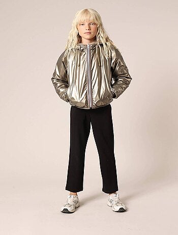 Blouson réversible métallisé et imitation fourrure pour fille
'Deeluxe'