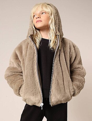 Blouson réversible métallisé et imitation fourrure pour fille
'Deeluxe'