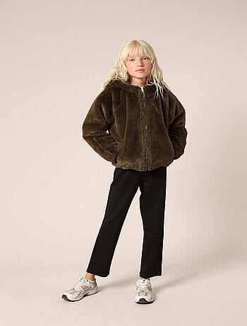 Blouson réversible métallisé et imitation fourrure pour fille
'Deeluxe'