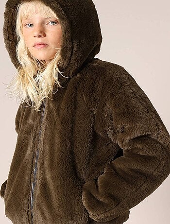 Blouson réversible métallisé et imitation fourrure pour fille
'Deeluxe'