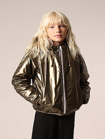 Blouson réversible métallisé et imitation fourrure pour fille
'Deeluxe'