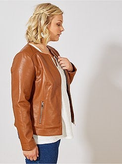 Blouson sans col en simili - Kiabi