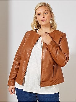 Blouson sans col en simili - Kiabi