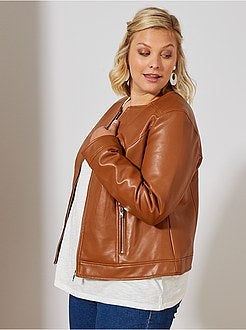 Blouson sans col en simili - Kiabi