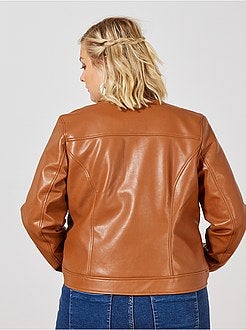 Blouson sans col en simili - Kiabi