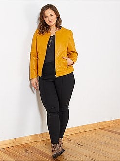 Blouson sans col en simili - Kiabi