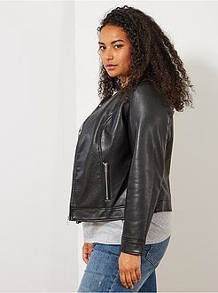 Blouson sans col en simili - Kiabi