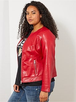 Blouson sans col en simili - Kiabi
