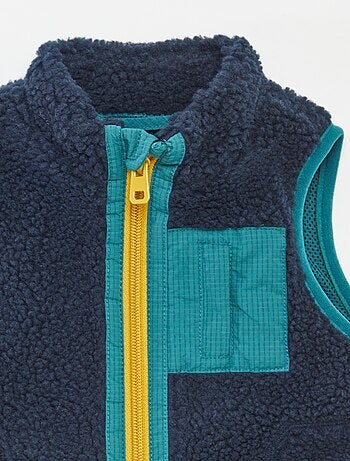 Blouson sans manches effet moutonné