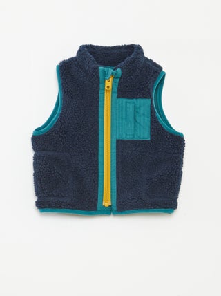 Blouson sans manches effet moutonné