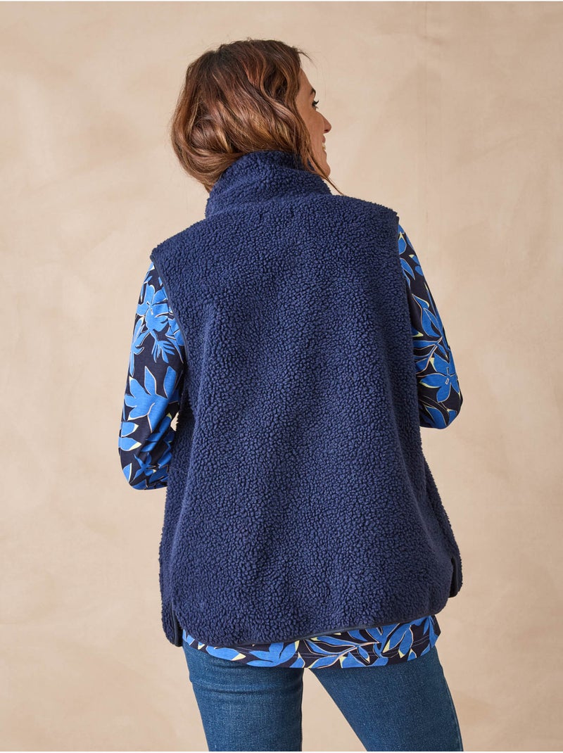 Blouson sans manches moutonnée détente - DAXON Bleu marine - Kiabi