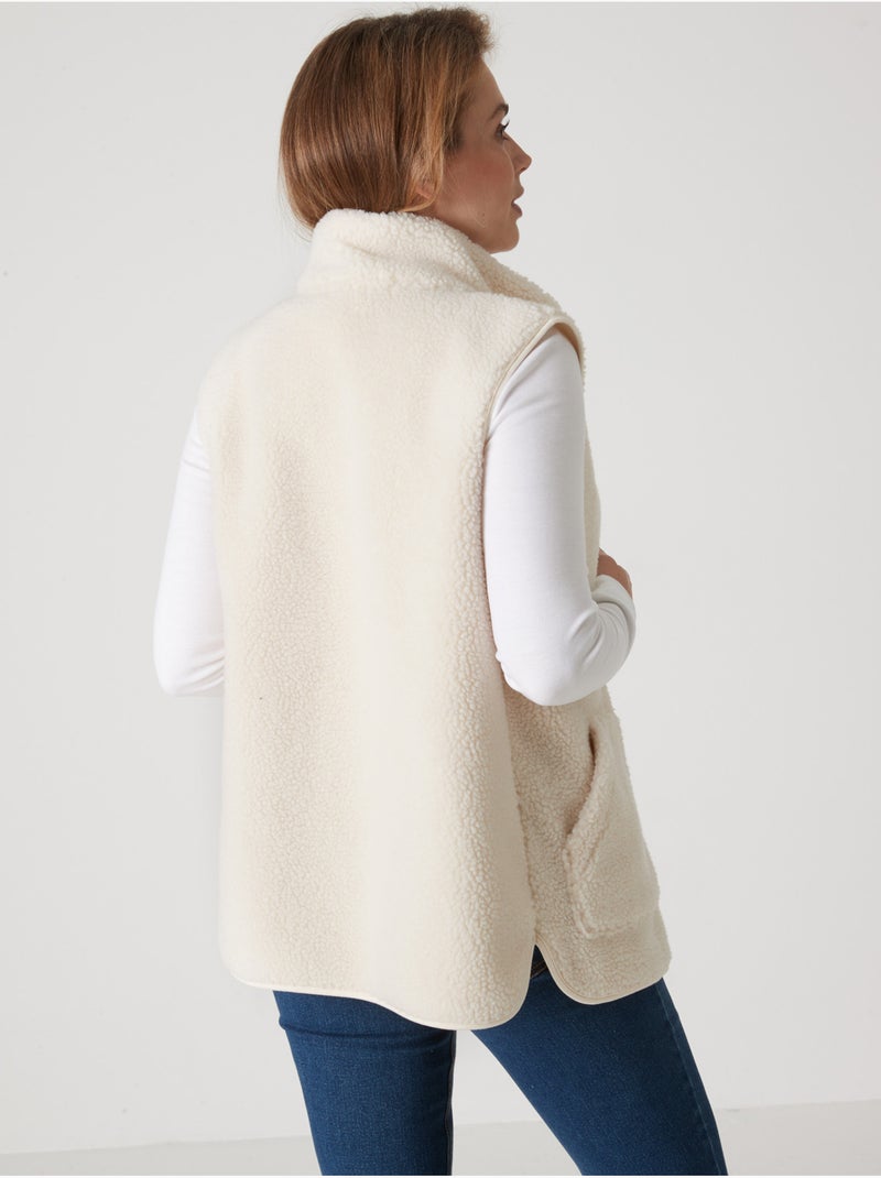 Blouson sans manches moutonnée détente - DAXON Ecru - Kiabi