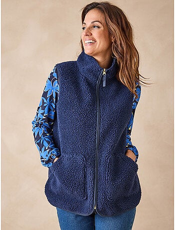 Blouson sans manches moutonnée détente