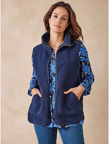 Blouson sans manches moutonnée détente