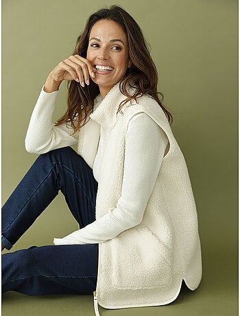 Blouson sans manches moutonnée détente