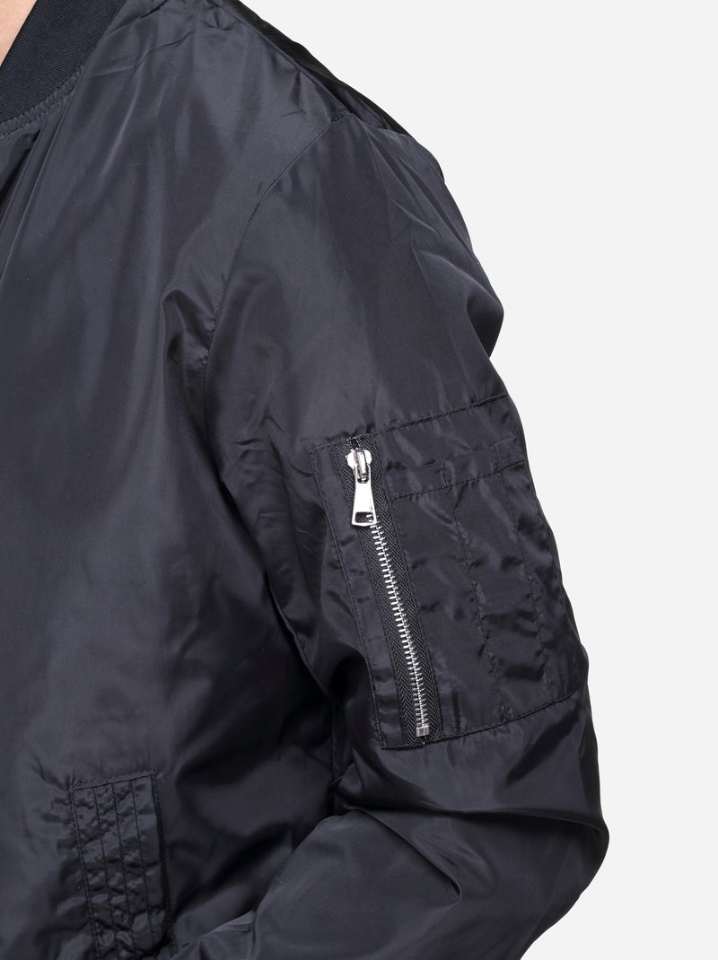Blouson satin uni - Frilivin Noir - Kiabi