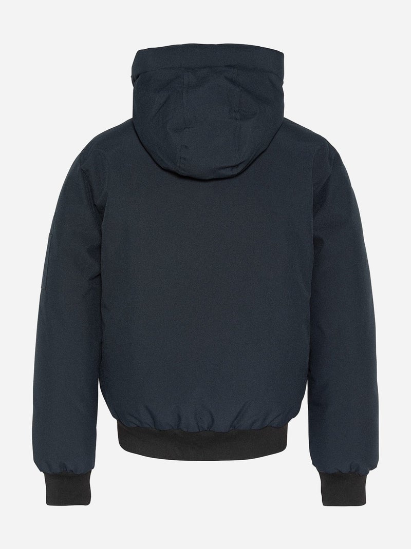 Blouson Schott à capuche Bleu marine - Kiabi